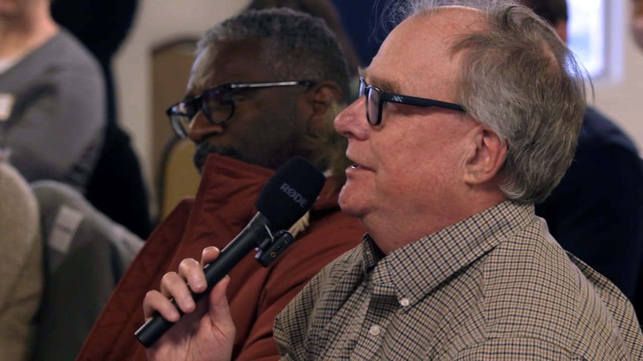 Speaker presenting during a community event